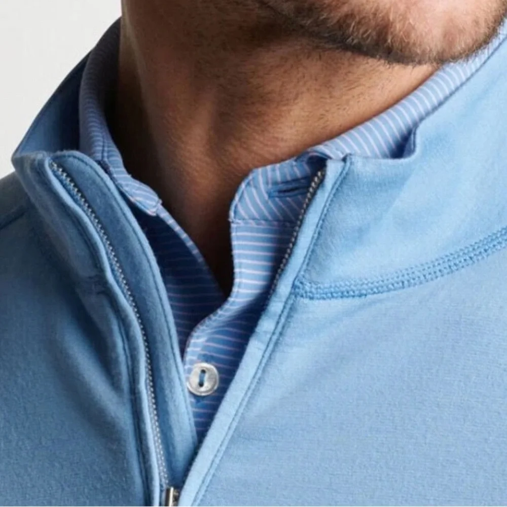 Peter Millar Channel Blue Excursionist Flex Performance Quarter-Zip Light - Picture 3 of 5